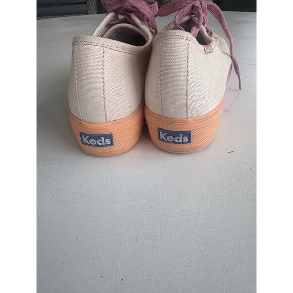 Keds Dream Foam WF61315 Size 7.5 Platform Sneakers Cream Rose Peach - Picture 7 of 8